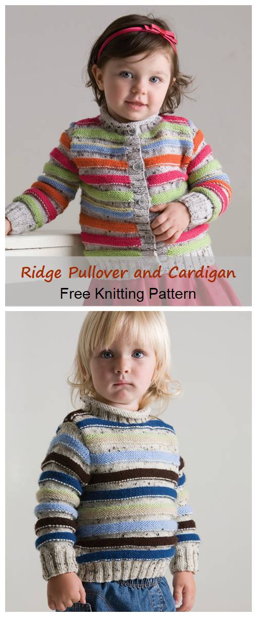 Ridge Pullover and Cardigan Free Knitting Pattern - Your Crafts